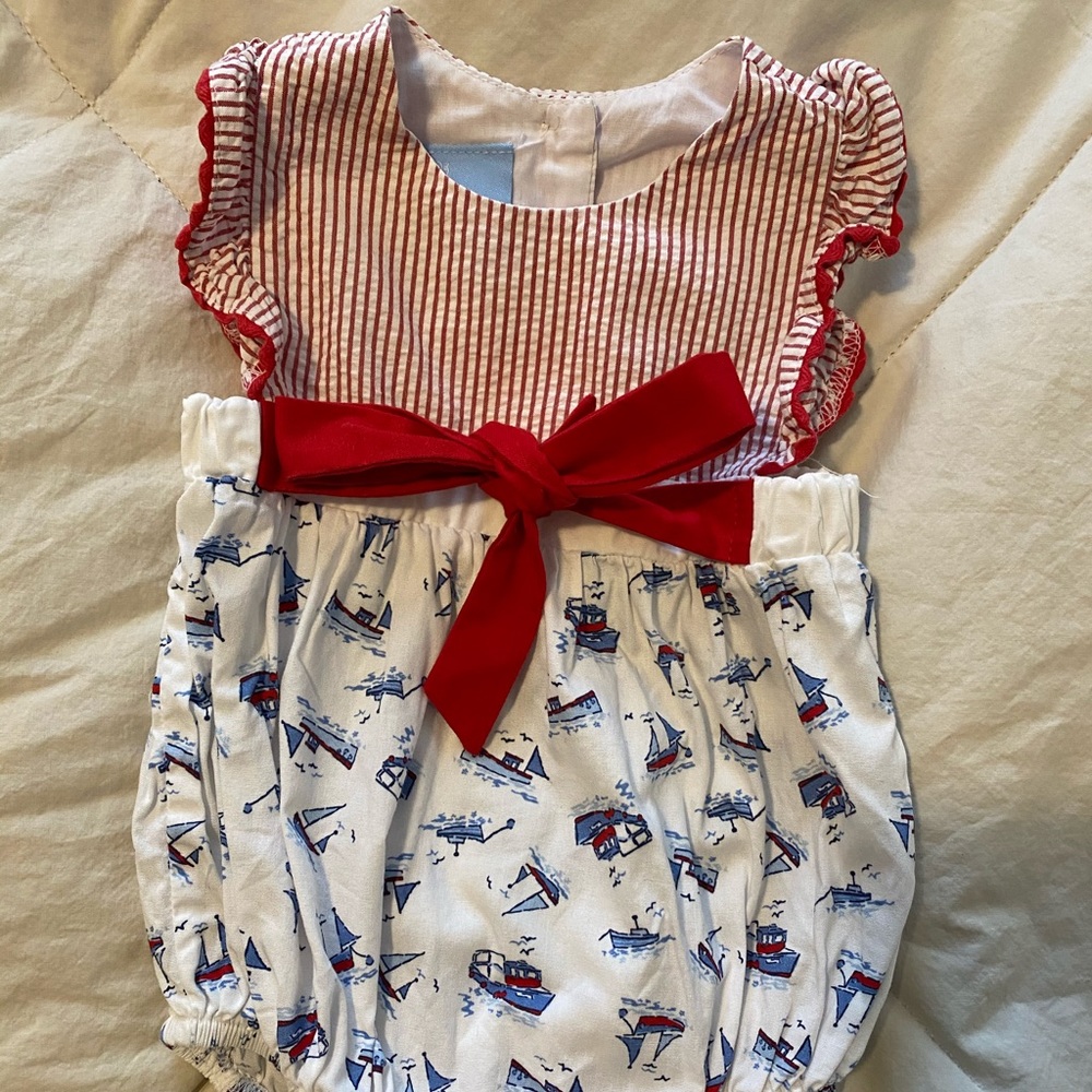 Bella Bliss nautical romper 6 months